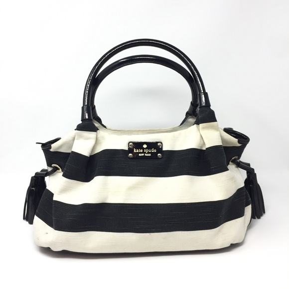 kate spade Handbags - ♠️ Kate Spade Black White Striped Purse Handbag ✨